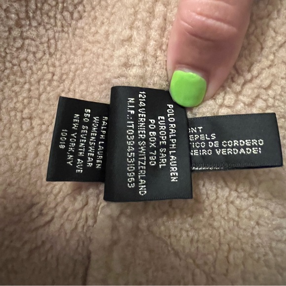 Rare Vintage Ralph Lauren Black Label Women’s Lambswool Lamb Fur Tan Coat Size 4 - Picture 14 of 16